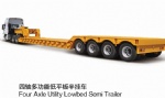 4 Axle Utility lowbed semi trailer