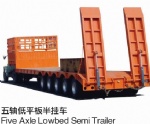 5 Axle Utility lowbed semi trailer