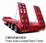 3 Axle lowbed semi trailer
