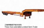 3 Axle Extensible lowbed semi trailer